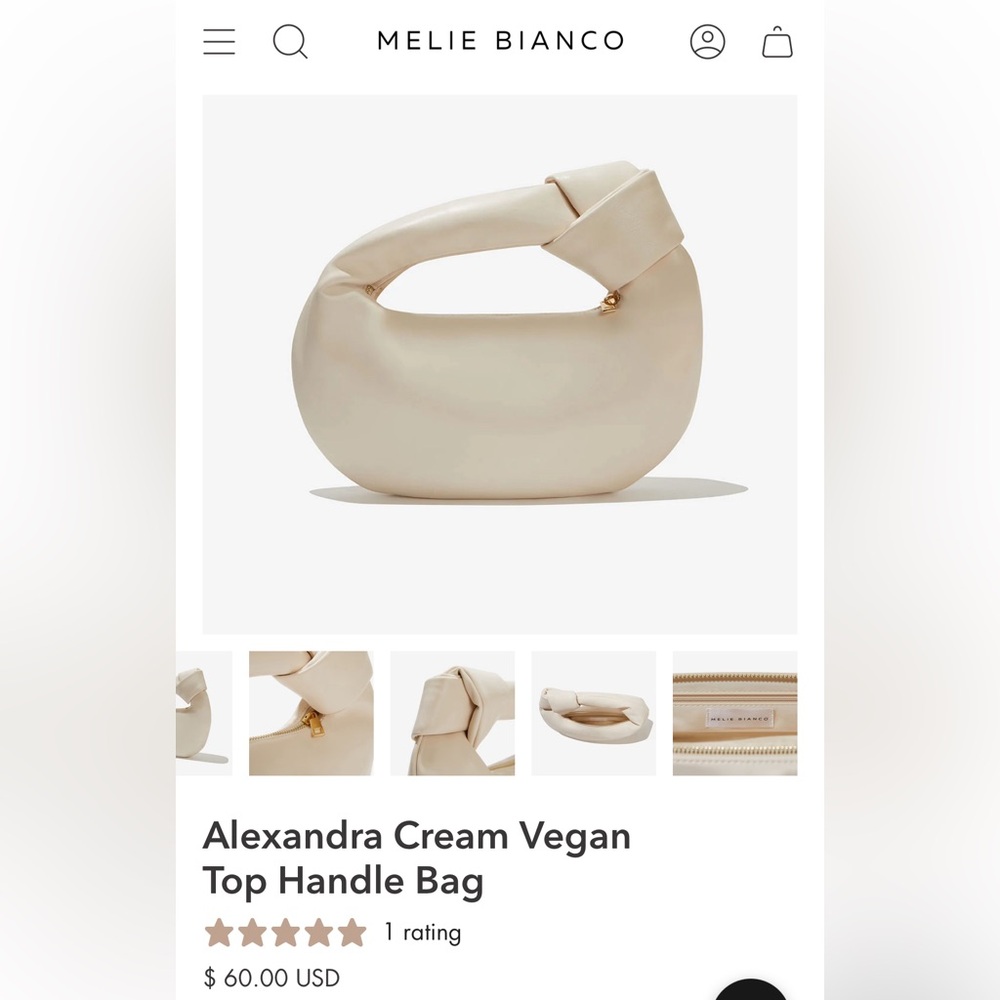 NWT MELIE BIANCO ALEXANDRA VEGAN LEATHER TOP HANDLE PUFFY BAG - Picture 9 of 9